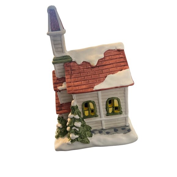 Kirklands Holiday Village Collectible Ceramic Church Lights Up Original Box 8.5" - Picture 3 of 4